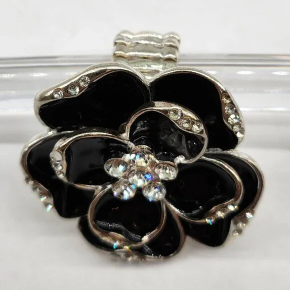 BFD- Beaded & Rhinestone Floral Ring - Picture 4 of 9